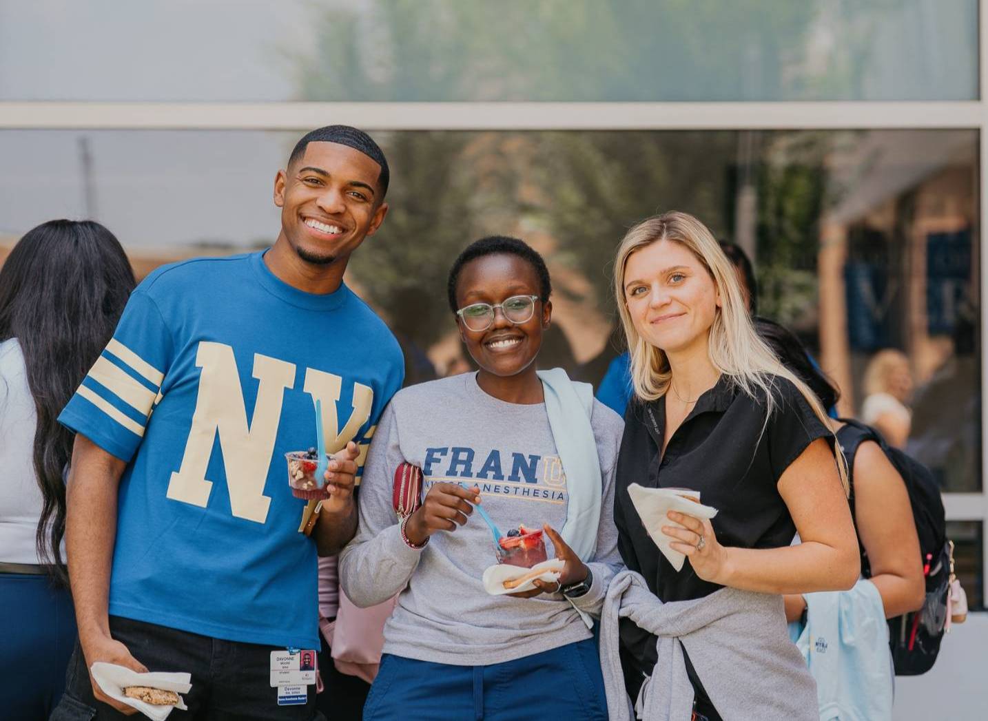 students on campus for welcome week