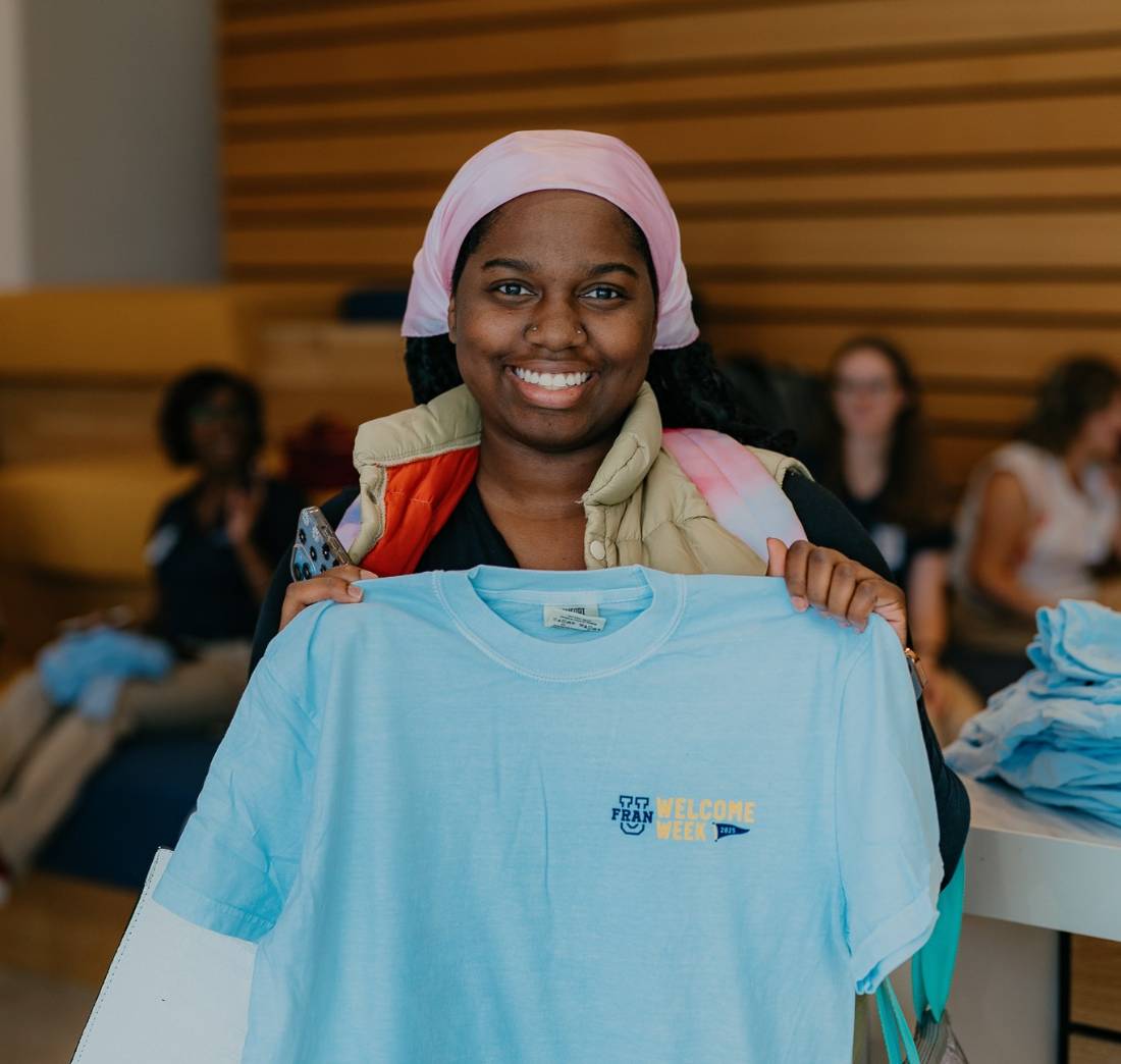 student with tshirt