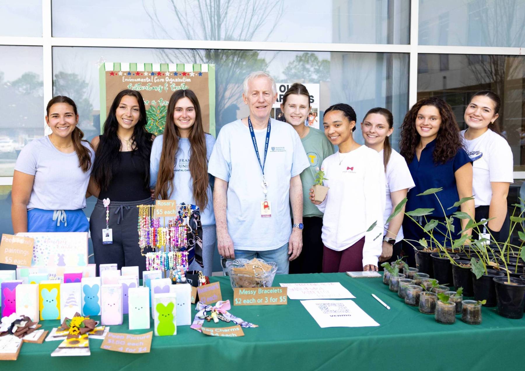 students and faculty member