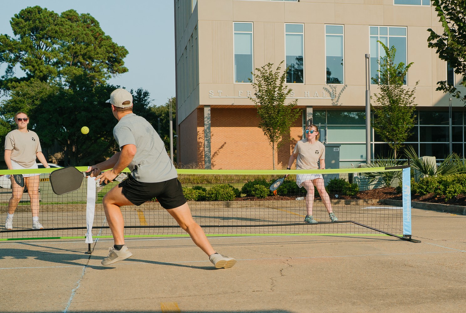 students playing pickelball